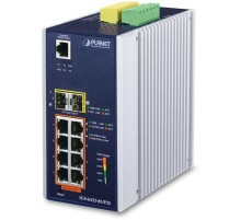 коммутатор/ PLANET IGS-6325-8UP2S IP30 DIN-rail Industrial L3 8-Port 10/100/1000T 802.3bt PoE + 2-port 1G/2.5G SFP Full Managed Switch (-40 to 75 C, 8-port 95W PoE++, 802.3bt/PoH/Force modes, dual redundant power input on 48~56VDC terminal block, DIDO, ER