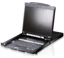 8-портовый KVM-пеКонсоль управления, LCD 19"(1280x1024), лат./рус. клав., 8-портовый KVM-переключатель,  +1 remote user(SPHD18(Male)),2хUSB(Тип а Female),  KVM-порты: SPHD15(Female), каскадирование./ 8P Dual RAIL LCD KVMP SWITCH 19INCH