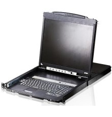 8-портовый KVM-пеКонсоль управления, LCD 19"(1280x1024), лат./рус. клав., 8-портовый KVM-переключатель,  +1 remote user(SPHD18(Male)),2хUSB(Тип а Female),  KVM-порты: SPHD15(Female), каскадирование./ 8P Dual RAIL LCD KVMP SWITCH 19INCH