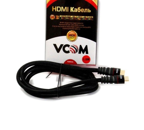 Кабель/ Кабель HDMI 19M/M ver. 2.0 черные коннекторы, 1.8m VCOM <CG526S-B-1.8M> Blister
