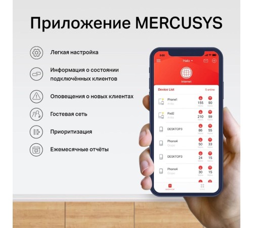 MESH система/ AC1200 Whole Home Mesh Wi-Fi System, 2 Internal Antennas, 2 GB ports  (WAN/LAN)