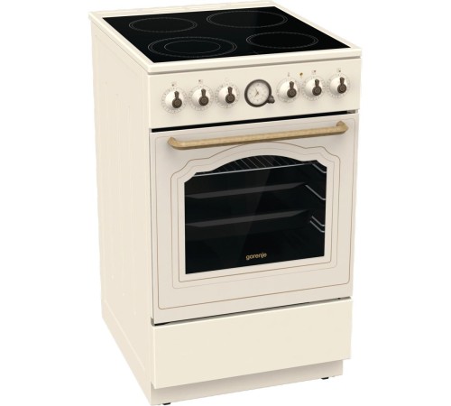 Плита GORENJE/ Тип плиты: электрическая, Тип варочной поверхности: стеклокерамическая, Цвет: бежевый, Гриль: Есть, Ширина, см: 50
