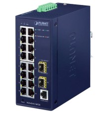 коммутатор/ PLANET IGS-4215-16T2S IP30 Industrial L2/L4 16-Port 10/100/1000T + 2-Port 100/1000X SFP Managed Switch (-40~75 degrees C, dual redundant power input on 12~48VDC/24VAC terminal block)
