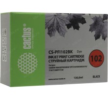 -/ Картридж струйный Cactus CS-PFI102BK черный (130мл) для Canon iPF500/iPF600/iPF700/ MFP M40/iPF765/L
