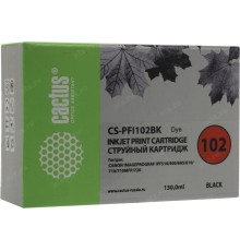 -/ Картридж струйный Cactus CS-PFI102BK черный (130мл) для Canon iPF500/iPF600/iPF700/ MFP M40/iPF765/L