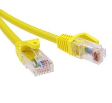 Патч-корд неэкранированный CAT5E U/UTP 4х2, LSZH, желтый, 5.0м