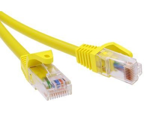 Патч-корд неэкранированный CAT5E U/UTP 4х2, LSZH, желтый, 5.0м