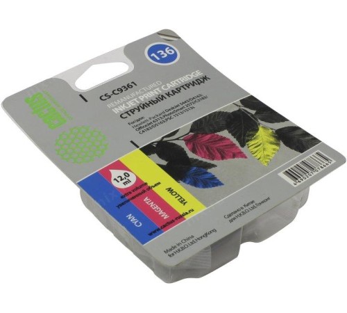 -/ Картридж струйный Cactus CS-C9361 №136 многоцветный (18мл) для HP DJ 5443/D4163/DJ 6313/PS 2573/C318