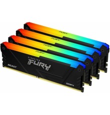 Память оперативная/ Kingston 64GB 3200MT/s DDR4 CL16 DIMM (Kit of 4) 1Gx8 FURY Beast RGB