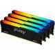 Память оперативная/ Kingston 64GB 3200MT/s DDR4 CL16 DIMM (Kit of 4) 1Gx8 FURY Beast RGB