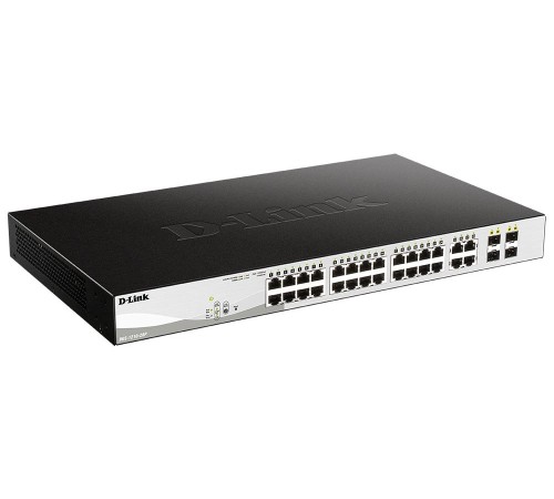 Коммутатор/ Управляемый L2 PoE-коммутатор, 24x1000Base-T PoE, 4xCombo 1000Base-T/SFP, PoE-бюджет 193 Вт, защита от статического электричества до 6 кВ, CLI