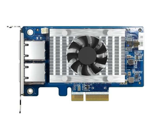 Сетевая карта/ QNAP QXG-10G2T-X710 LAN Expansion Card, PCIe Gen3 x4, Two 10GbE (10G / 5G / 2.5G / 1G / 100M)) Ports with SR-IOV and iSCSI, Block-based, Supports Multiple Virtual Disk Modes
