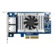 Сетевая карта/ QNAP QXG-10G2T-X710 LAN Expansion Card, PCIe Gen3 x4, Two 10GbE (10G / 5G / 2.5G / 1G / 100M)) Ports with SR-IOV and iSCSI, Block-based, Supports Multiple Virtual Disk Modes