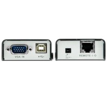 Удлинитель/усилитель/extender, VGA/SVGA+KBD+MOUSE USB, 100 метр., HD-DB15+USB A-тип/USB B-тип, Female, без шнуров, Б.П. 220> 5V, (по витой паре/UTP/FTP макс.разрешение 1920х1200 60Hz(30m) 1280х1024 60Hz(100m) DDC2B3 г.гар.+электростраховка/ATEN/ Mini USB