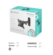ONKRON кронштейн для телевизора 10"-32" наклонно-поворотный, чёрный NP14