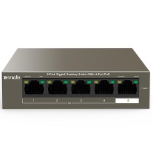 Коммутатор/ Tenda TEG1105P-4-63W   5-Port Gigabit Desktop Switch with 4-Port PoE