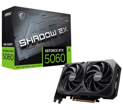 Видеокарта MSI RTX 5060 8G SHADOW 2X//RTX 5060, HDMI, DP*3, 8G, D7 Видеокарта MSI RTX 5060 8G SHADOW 2X//RTX 5060, HDMI, DP*3, 8G, D7
