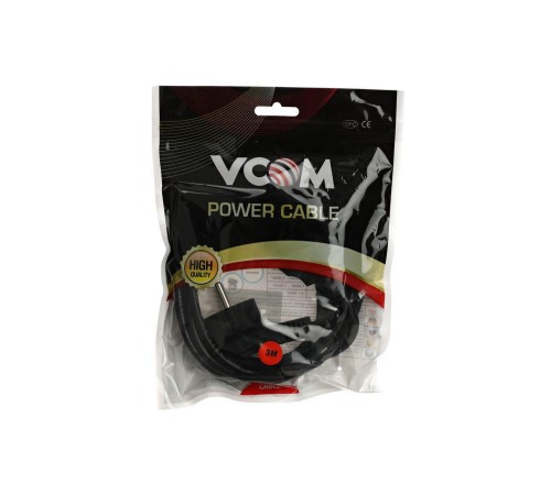 Кабель/ Кабель компьютер --> розетка 220V ( угловая Евровилка) <VDE> 3G*0,5mm2 VCOM <CE021-CU0.5-3> , 3,0 м