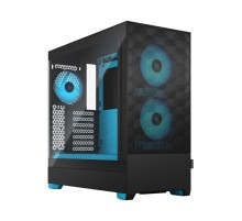 Корпус ПК без блока питания/ Case Fractal Design Pop Air RGB Cyan Core TG Clear Tint, Midi-Tower, 3x120mm RGB, 2xUSB-A 3.2 ATX, mATX, mITX Black/Cyan