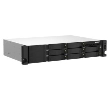 Системы хранения данных QNAP SMB 2U/8bay QC 2,0GhzCPU/8Gb(upto16Gb)/upto 20HDD with TL-R1200S-RP /SATA(3,5'' 2,5")/ 4xUSB/1xExp.slot/2x2,5Gb/1xHDMI/iSCSI/2xPS/no rail(RAIL-B02)/3YW TS-864eU-RP-8G-EU-RU