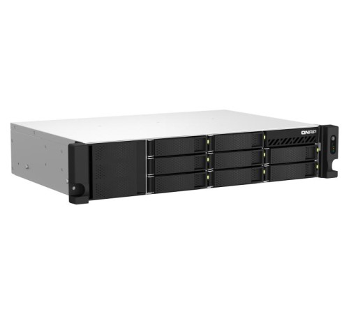 Системы хранения данных QNAP SMB 2U/8bay QC 2,0GhzCPU/8Gb(upto16Gb)/upto 20HDD with TL-R1200S-RP /SATA(3,5'' 2,5")/ 4xUSB/1xExp.slot/2x2,5Gb/1xHDMI/iSCSI/2xPS/no rail(RAIL-B02)/3YW TS-864eU-RP-8G-EU-RU