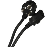 Кабель/ Кабель компьютер --> розетка 220V ( угловая Евровилка) <VDE> 3G*1.5mm2 VCOM <CE021-CU1.5-1.8> , 1,8м