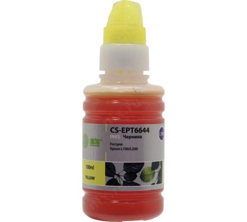 -/ Чернила Cactus CS-EPT6644 T6644 желтый 100мл для Epson L100/L110/L120/L132/L200/L210/L222/L300/L312/