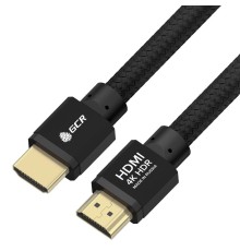 GCR Кабель PROF 0.5m HDMI 2.0, черный ECO Soft капрон, AL корпус черный, HDR 4:4:4, Ultra HD, 4K 60Hz/5K*30Hz, 3D, 18.0 Гбит/с, 28AWG, GCR-54984