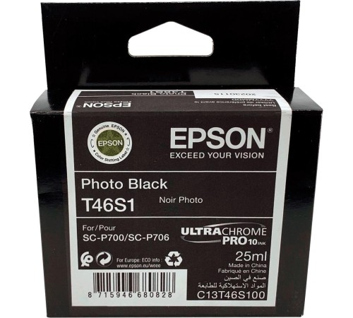 Картридж/ Singlepack PhotoBlack T46S1 UltraChromePro10 ink 25ml