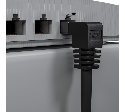 GCR Патч-корд прямой 2.0m UTP кат.5e, черный, нижний угол, литой, ethernet high speed, RJ45, T568B, GCR-53196 GCR Патч-корд прямой 2.0m UTP кат.5e, черный, нижний угол, литой, ethernet high speed, RJ45, T568B, GCR-53196