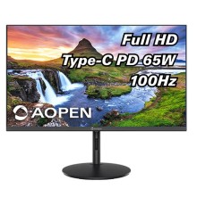 Монитор 27'' AOPEN 27SH2Ebmihux IPS, 1920x1080, 1 / 4ms, 250cd, 100Hz, 1xHDMI(1.4) + 1xType-C(65W) + Audio out, Speakers 1Wx2, FreeSync, H.Adj. 80   (by ACER)