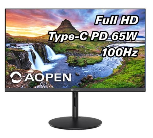 Монитор 27'' AOPEN 27SH2Ebmihux IPS, 1920x1080, 1 / 4ms, 250cd, 100Hz, 1xHDMI(1.4) + 1xType-C(65W) + Audio out, Speakers 1Wx2, FreeSync, H.Adj. 80   (by ACER)