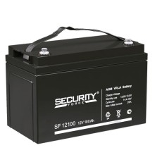 Аккумуляторная батарея/ SECURITY FORCE SF series battery, SF 12100, voltage 12V, capacity 100Ah (discharge 20 hours), max. discharge current (5 sec.) 50A, max. charging current 26A, lead-acid AGM type, M8 bolt terminals, LxWxH 330x172x216mm., weight 26.5