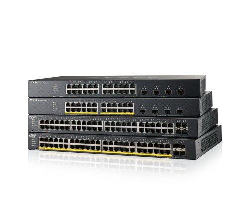 Коммутатор/ XGS1935-28HP, 28 Port Smart Managed PoE Switch, 24x Gigabit PoE and 4x 10G SFP+, hybrid mode, standalone or NebulaFlex Cloud, 375 Watt PoE