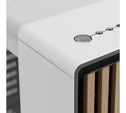 Корпус ПК без блока питания/ Case Fractal Design North TG Clear Tint, Midi-Tower, 2x140mm, 2xUSB-A 3.2 + 1xUSB 3.2 Type-C ATX, mATX, mITX Wood panel, Chalk White