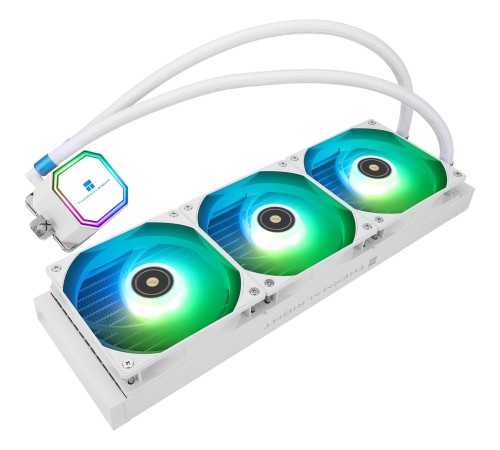 Система жидкостного охлаждения/ Water Cooling System Thermalright Frozen Prism 360 White (360mm, Black, ARGB/ Fans: 3x120mm, 70.4CFM, 27dBA, 1850RPM/ Pump height 53mm, 23dBA, 3300RPM, Rad thickness 27mm/ S: 1700, 1200, 20XX, 115X, AM5, AM4) Система жидкостного охлаждения/ Water Cooling System Thermalright Frozen Prism 360 White (360mm, Black, ARGB/ Fans: 3x120mm, 70.4CFM, 27dBA, 1850RPM/ Pump height 53mm, 23dBA, 3300RPM, Rad thickness 27mm/ S: 1700, 1200, 20XX, 115X, AM5, AM4)