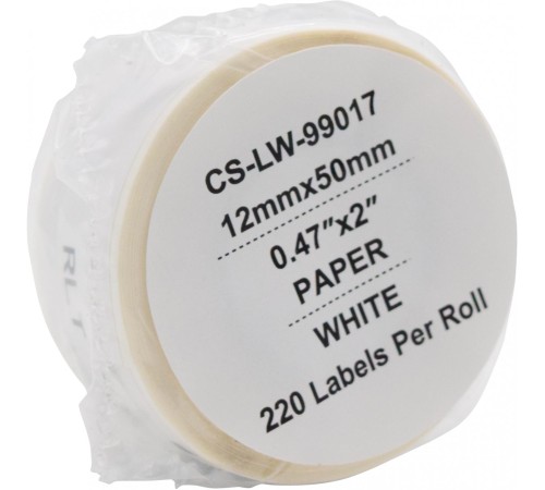 -/ Этикетки Cactus CS-LW-99017 сег.:50x12мм черный белый 220шт/рул Dymo Label Writer 450/4XL