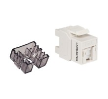 Модуль Модуль Keystone, RJ45, неэкранированный, кат.6, со встроенной шторкой, 180 градусов, белый