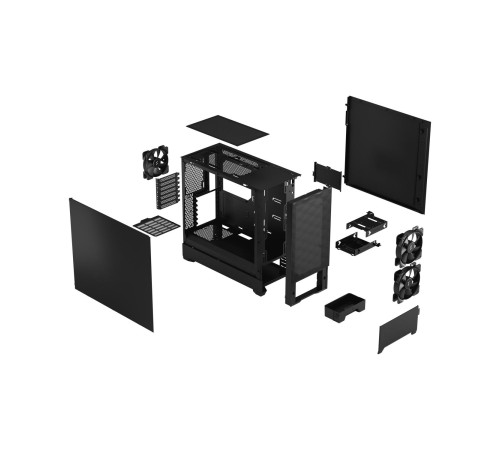Корпус ПК без блока питания/ Case Fractal Design Pop Air Solid, Midi-Tower, 3x120mm, 2xUSB-A 3.2 ATX, mATX, mITX Black