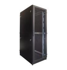 Шкаф ЦМО Шкаф телекоммуникационный напольный 42U (800х1000) дверь перфорированная, задние двойные перф., цвет черный