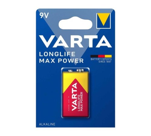 Батарейка Крона/ Батарейка Varta LONGLIFE MAX POWER (MAX TECH) Крона 6LR61 BL1 Alkaline 9V (4722) (1/10/50) (1 шт.) Батарейка Крона/ Батарейка Varta LONGLIFE MAX POWER (MAX TECH) Крона 6LR61 BL1 Alkaline 9V (4722) (1/10/50) (1 шт.)