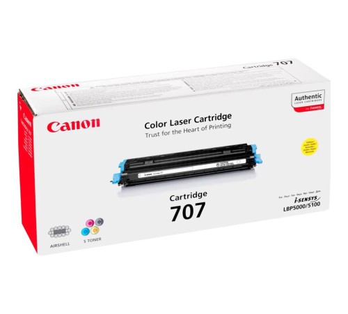 Тонер-картридж/ CARTRIDGE 707 YELLOW/LBP5000 Тонер-картридж/ CARTRIDGE 707 YELLOW/LBP5000