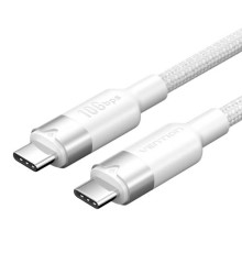 Кабель Vention USB 3.2 Gen2 CM/CM - 1м. Белый 5А PD100W, шт.