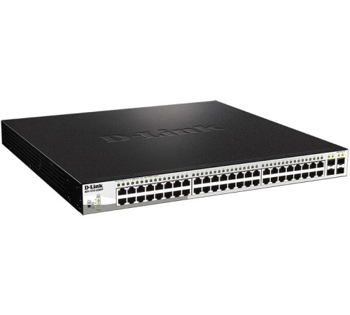 Коммутатор/ DGS-1210-52MPP Smart L2 Switch 48х1000Base-T PoE, 4х1000Base-X SFP, PoE Budget 740W, Compact CLI