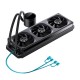 Система жидкостного охлаждения/ Water Cooling System JONSBO TH-360 Black (300W, 360mm, LED temp., Black, ARGB/ Fans: 3x120mm, 62.4CFM, 37.3dBA, 2400RPM/ Pump height 72mm, 30dBA, 2400RPM, Rad thickness 27mm/ S: 1851, 1700, 1200, 115X, AM5, AM4)