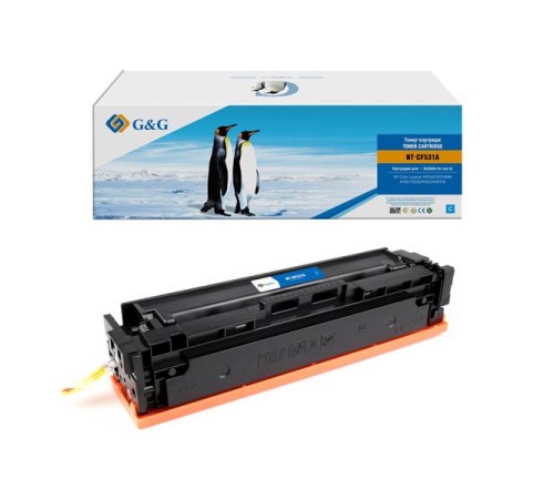 Картридж Cartridge G&G 205A для HP CLJ M154A/M154NW,M180/180N/M181/M181FW с чипом 900 стр. голубой аналог CF531A  гарантия 36 мес.