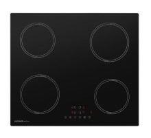 Встраиваемая варочная панель HOMSAir/ Индукционная варочная панель HOMSair HI64ABK, 60 см, 4 конфорки, мощность конфорок 2100, 2100, 1500, 1500 Вт, сенсорное управление, бустер, автоматическое выключение, блокировка панели, черный цвет