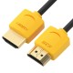 Greenconnect Кабель SLIM 0.3m HDMI 2.0, желтые коннекторы Slim, OD3.8mm, HDR 4:2:2, Ultra HD, 4K 60 fps 60Hz, 3D, AUDIO, 18.0 Гбит/с, 32/32 AWG, GCR-51573