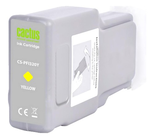 -/ Картридж струйный Cactus CS-PFI320Y желтый (300мл) для Canon imagePROGRAF TM-200/TM-200 MFP L24ei/TM