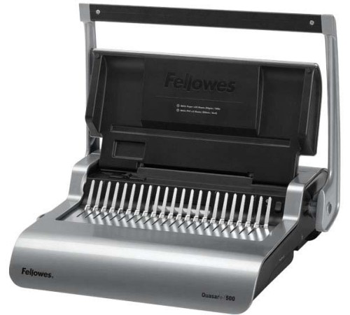 Переплетчик Fellowes QUASAR+ на пластиковую пружину, сшивает до 500 лст., перфорирует 25 лст. Переплетчик Fellowes QUASAR+ Переплетчик Fellowes QUASAR+ на пластиковую пружину, сшивает до 500 лст., перфорирует 25 лст. Переплетчик Fellowes QUASAR+